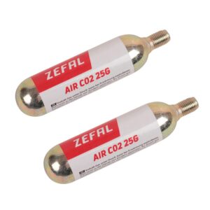 Zéfal Cartouches CO2 25 g filetées universelles pour vélo (Lot de 2) Argent