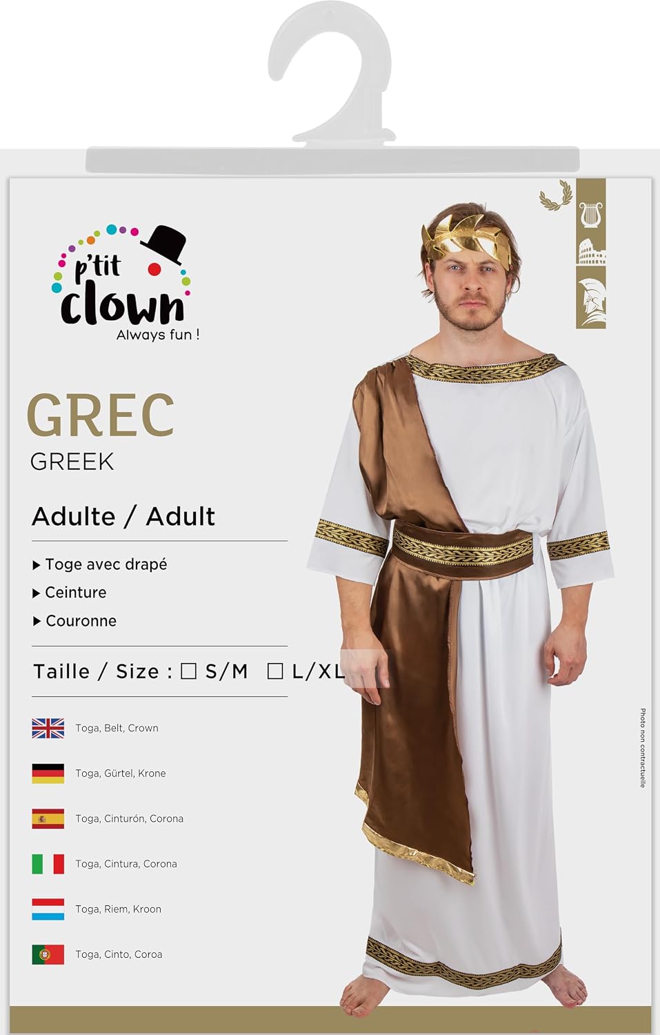 P'TIT CLOWN — Panoplie de costume grec premium Adulte S/M – Image 5