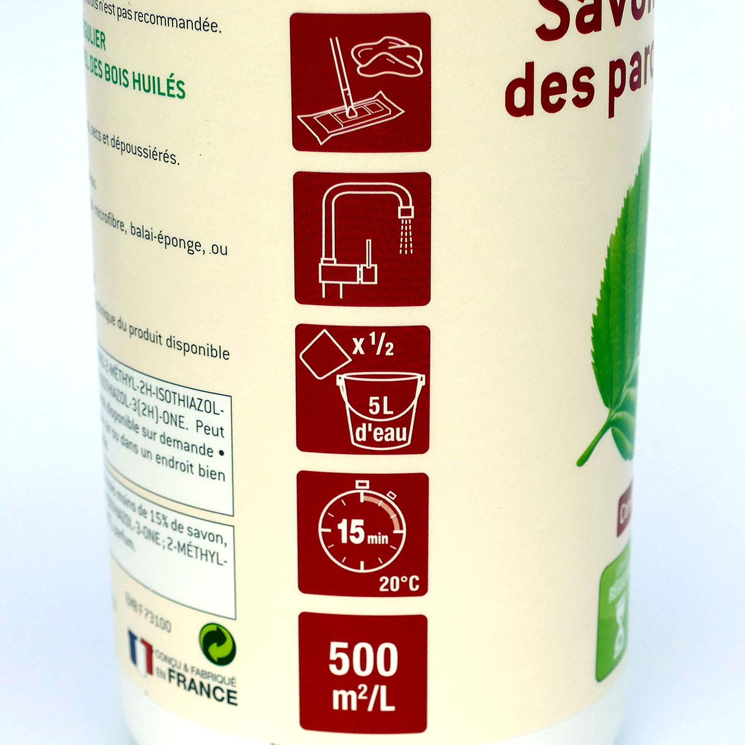 B624 — Savon naturel pour parquet 1l blanc – Image 2