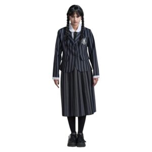 Chaks - Uniforme scolaire Wednesday Addams pour fille, costume officiel Wednesday, tenue 3 pièces pour Halloween et Carnaval