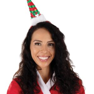 P'TIT CLOWN - Serre-tête Bonnet de Noël Adulte - Bandeau de Noel - Lutin, Sapin - Accessoire Déguisement Pere Noel, Mere Noel - Costume Fête Christmas, Xmas - Unisexe (Bonnet Père Noël)