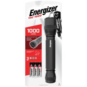 Energizer Lampe de Poche Tactique TAC 1000, Éclairage LED 1000 Lumens, Portée jusqu'a 200m, Robuste et Compacte, Piles Incluses