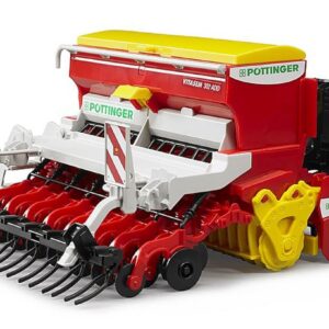 bruder 02347 - Pöttinger Vitasem 302ADD Semoir à herse rotative - 1:16 Tracteur remorque, Jouet, Ferme, Agriculture
