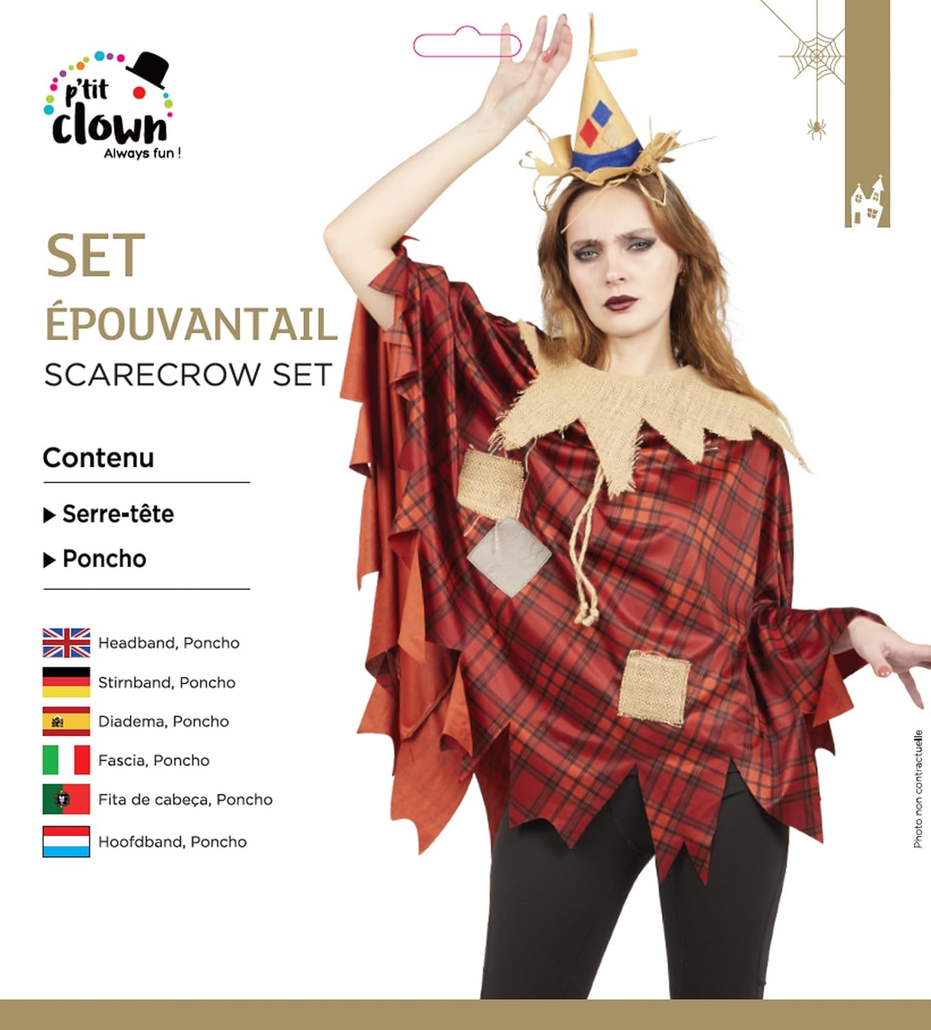 P'TIT CLOWN — Set de Déguisement Adulte Épouvantail – Image 3