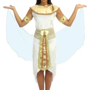 P'TIT CLOWN - Costume Reine d'Egypte, Cléopatre - Egyptian Queen Suit - Déguisement Complet pour Carnaval, Fêtes à Thèmes, Soirées Costumées, Halloween, Cosplay - Adulte Femme (Blanc, XS)