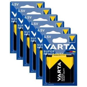 VARTA Lot de 6 Blisters x 1 Pile Plate Zinc-Carbon Superlife 4.5V 3R12