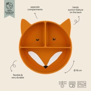 Alternative view of TRIXIE Mr. Fox — Assiette compartimentée avec ventouse