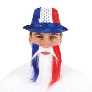 Alternative view of P'TIT CLOWN — Chapeau borsalino à sequins Bleu Blanc Rouge