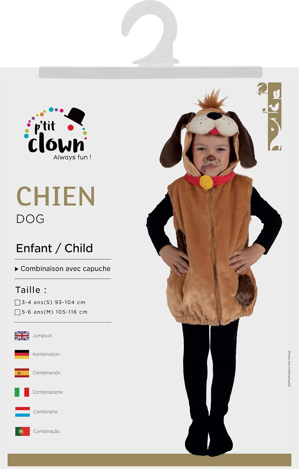 P'TIT CLOWN — Déguisement Animal Enfant Chien 5-6 ans – Image 3
