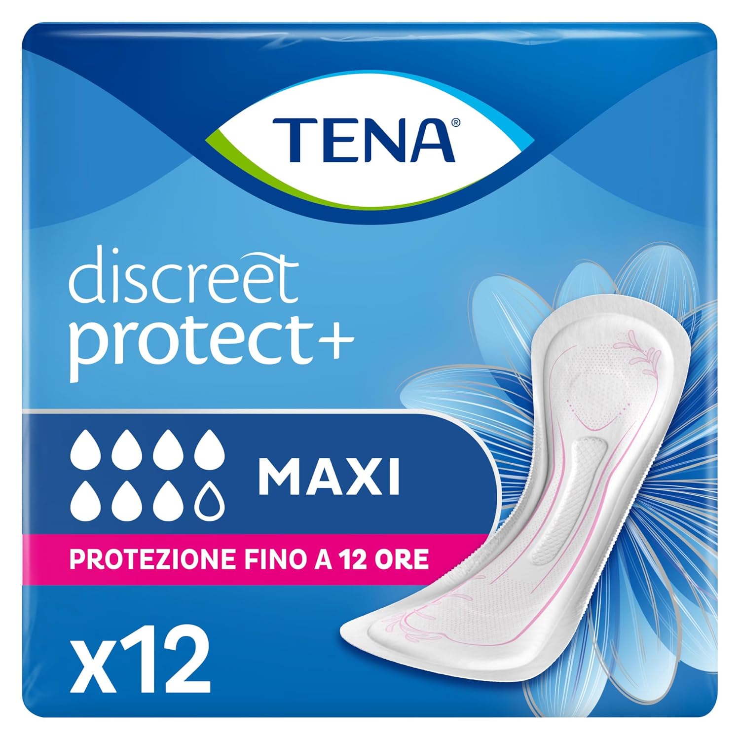 TENA Discreet Maxi — Serviettes hygiéniques x12