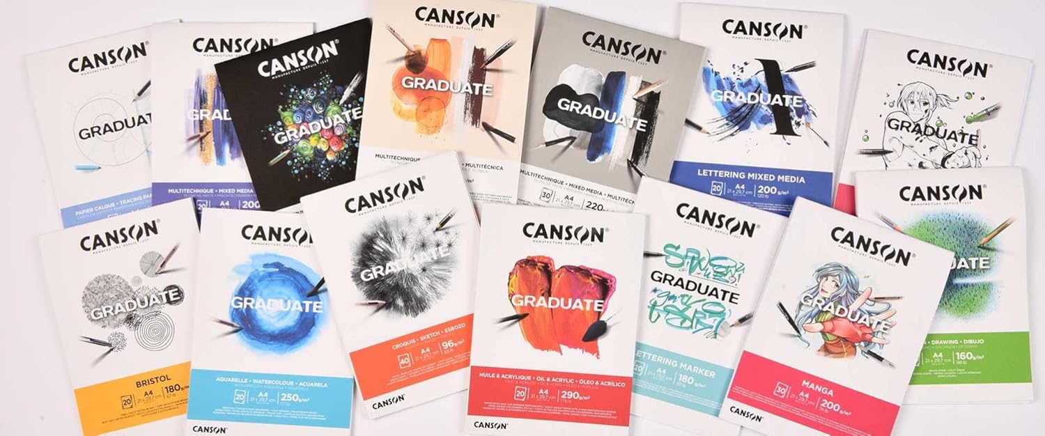 CANSON Graduate Mixed Media — Bloc papier A4 30 feuilles gris – Image 5