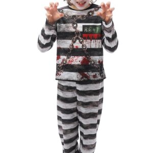 P'TIT CLOWN - 22085 - Costume prisonnier - noir, blanc - enfant - 10/12 ans