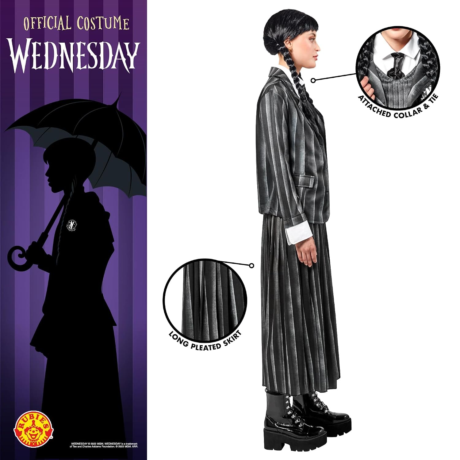RUBIE'S Mercredi Addams — Déguisement Uniforme Adulte S – Image 2