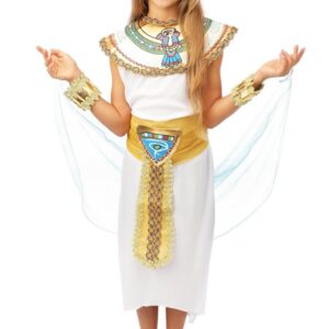 P'TIT CLOWN - Déguisement Egyptien Enfant Parfait pour Carnaval, Anniversaire, Fêtes Costumées et Évènements à Thème (Costume Égyptienne, 5-6 ans)