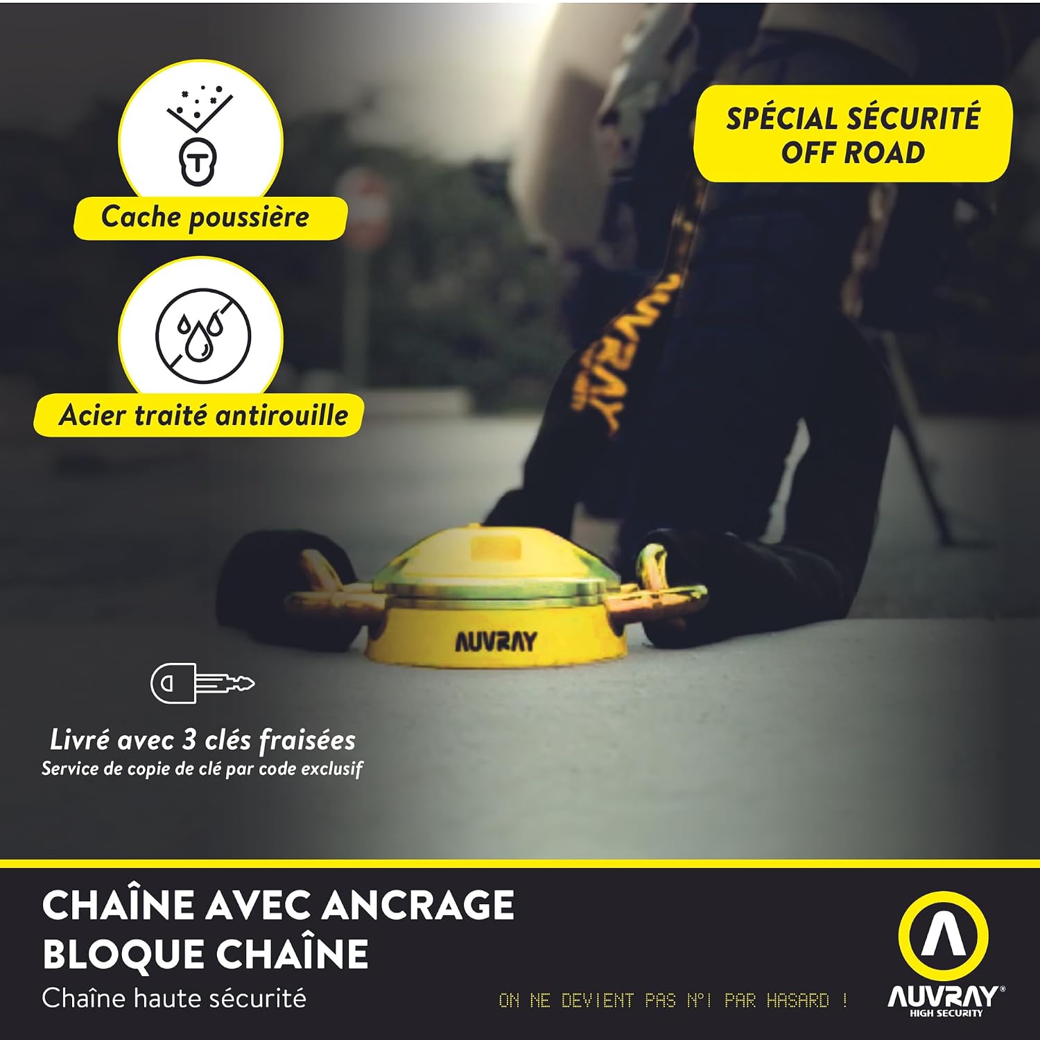 AUVRAY Xtrem Protect — Ancrage au sol ou mural avec chaîne 1 m – Image 5