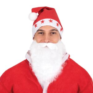 P'TIT CLOWN - Bonnet de Noël Adulte Lumineux - Chapeau du Père Noel - Christmas Hat - Unisexe - Accessoire Santa Claus, Mère Noel, Déguisement Fin d'Année - Piles Incluses - Taille Unique - Rouge
