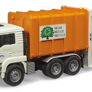 bruder 02772 - Man TGA Camion à ordures à chargement arrière - 1:16 Véhicules, Camion à ordures, Collecte des ordures, Jouets à partir de 3 ans