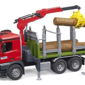 bruder 03669 - MB Arocs Camion de transport de bois avec grue de chargement, grappin & 3 troncs d'arbre, Véhicules, Transport de bois, Débardage, Jouets à partir de 4 ans