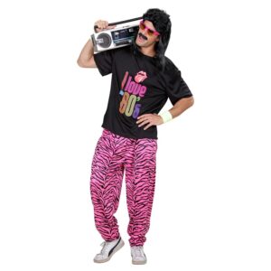 W WIDMANN MILANO Party Fashion - Costume années 80 pour homme 2 pièces, t-shirt et pantalon, tenue pour carnaval et soirée à thème