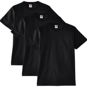 Fruit of the Loom Lot de 3 t-Shirts pour Homme, Lot de 3 - Noir, 3XL