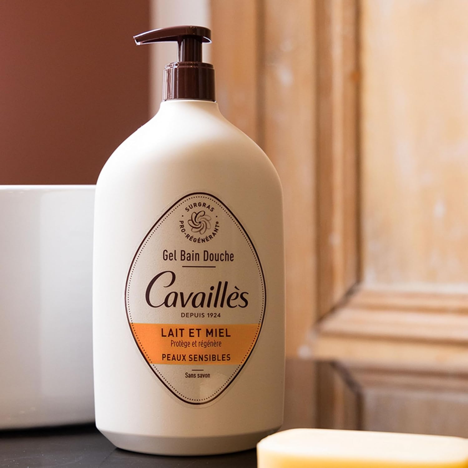 ROGÉ CAVAILLÈS — Gel bain douche peaux sensibles lait et miel 1 L – Image 6
