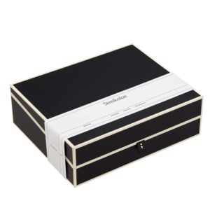 Semikolon 352575 Boîte à documents - Boîte de rangement pour documents A4, 31,5 x 26 x 10 cm - noir