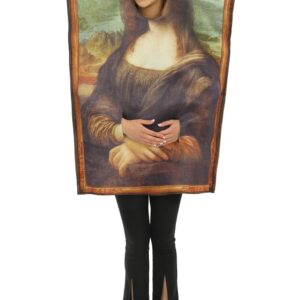 P'TIT CLOWN - Déguisement Humoristique Adulte - Unisexe - Costume Cible - Costume Chaussure - Costume Mona Lisa - Tunique - Pour Carnaval, Fêtes Costumées, Halloween - Taille Unique (Mona Lisa)