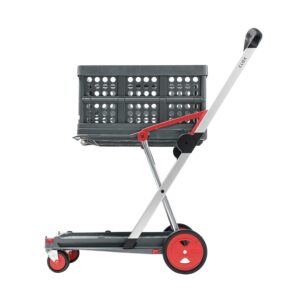 CLAX® Chariot de Transport Pliable Rouge - Plateforme de Rangement Boîte Pliable - à Courses