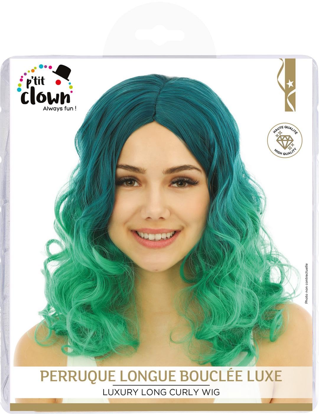 P'TIT CLOWN — Perruque Longue Bouclée Verte – Image 3