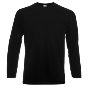 Fruit Of The Loom T-shirt à manches longues et encolure ronde pour homme - Noir - X-Large