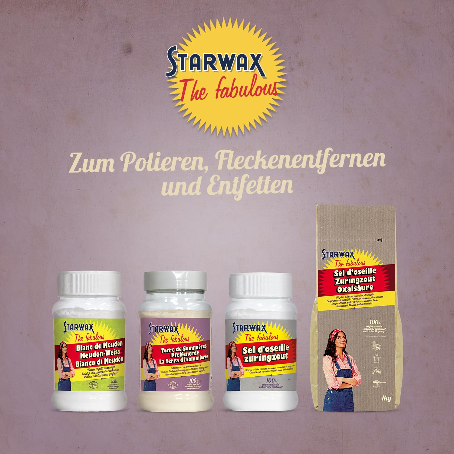 STARWAX THE FABULOUS - Terre de Sommières - Détache à Sec de Nombreux Supports (Tissus Délicats, Sols, et Bien plus) - Argile 100% d'Origine Naturelle - Fabriqué en France - 200 gr – Image 4