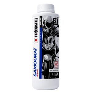 IPONE - Huile Scooter 2 Temps Scoot Run 2 - 100% Synthétique - Haute Qualité - Formulation Anti-Fumée - Senteur Fraise - 1 Litre