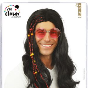 Alternative view of P'TIT CLOWN — Perruque Hippie Lisse Noire