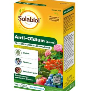 SOLABIOL Anti Oidium Blanc - 100g - Action Préventive & Curative - 33L De Solution - Efficace Sur Oïdium & Tavelure - Utilisable En Agriculture Biologique SOARMI100