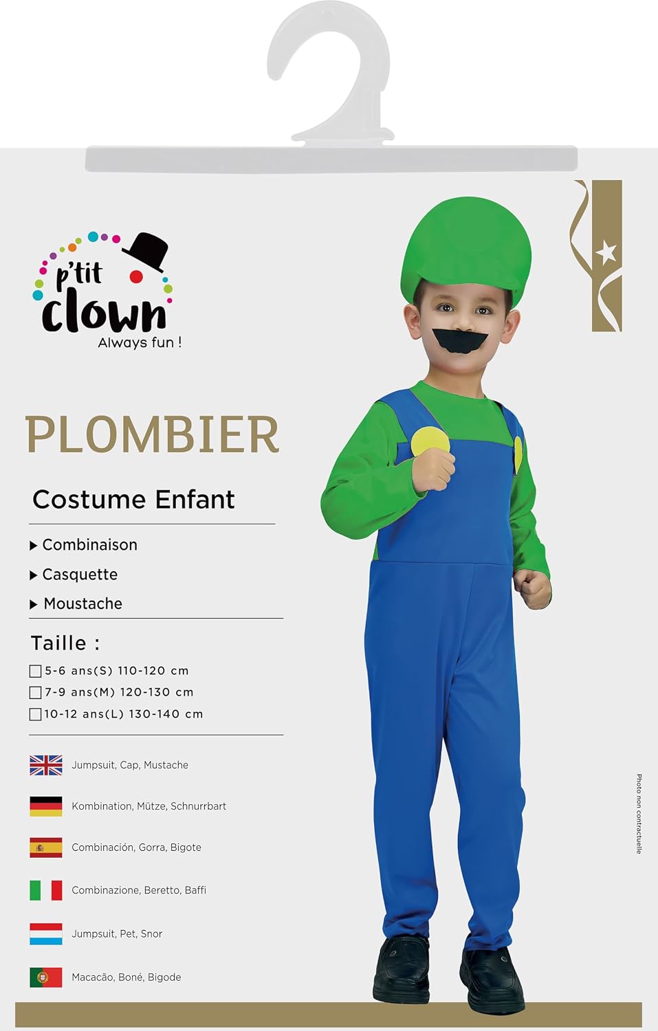 P'TIT CLOWN — Costume plombier enfant 10/12 ans – Image 4