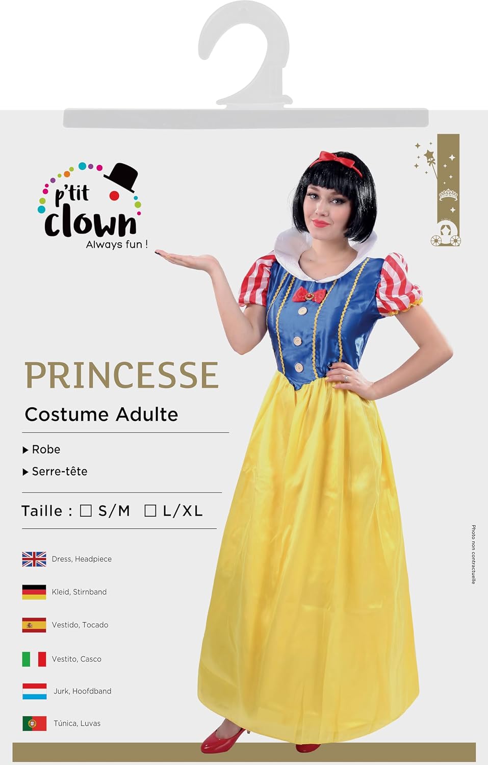 PTITCLOWN — Déguisement Princesse jaune bleu Adulte – Image 5