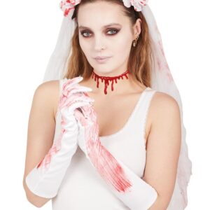 P'tit Clown - Set Déguisement Adulte Femme Halloween - Mariée Sanglante - Bloody Bride Dress-Up Kit - Unisexe