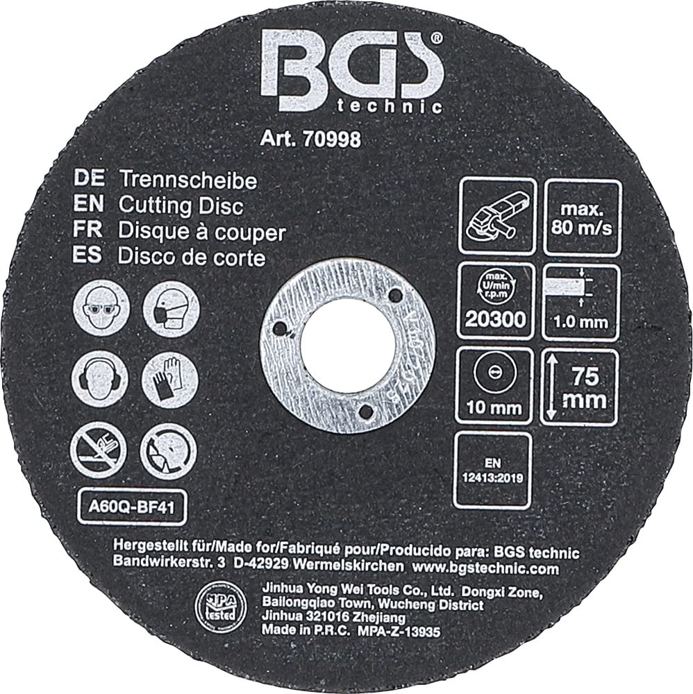 BGS — Jeu de 5 disques à couper inox Ø 75 x 1,0 x 10 mm – Image 2