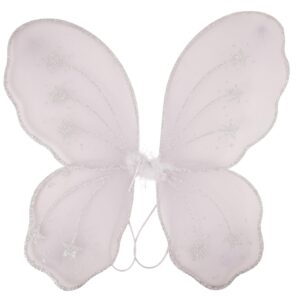 P'TIT Clown - 10872 - Ailes de Papillon - Butterfly Wings - Accessoire de Déguisement - Parfait pour Carnaval, Fêtes Costumées, Soirées à Thèmes - 32 x 48 cm - Blanc