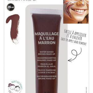 P'TIT CLOWN - Fard à l'Eau avec Pinceau - Maquillage Déguisement - Make-up - Adulte - Peinture Visage - Lavable - Non Toxique - Halloween, Carnaval, Anniversaire, Cosplay, Kermesse (Marron)