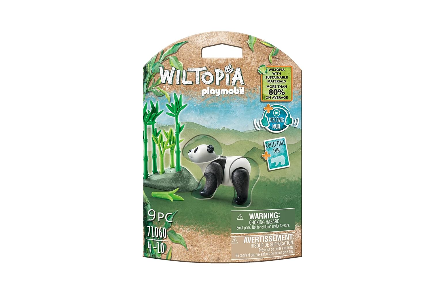 Playmobil 71060 Panda - Wiltopia - Carte d'animaux à Collectionner - Gamme Wiltopia avec Plus de 80% de matériaux recyclés ou biosourcés en Moyenne - Dès 4 Ans