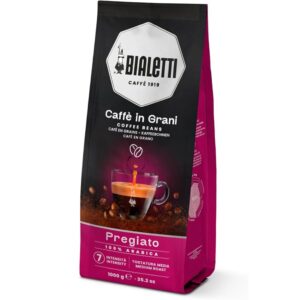 Bialetti Grain Expert, Café en grains, Goût Pregiato, 100% Arabica, 1 KG