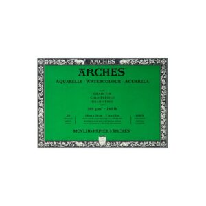Arches Bloc Aquarelle Grain Fin Naturel Blanc 300G 18X26CM 20P, Autre, Multicolore, 1,42x25,4x17,78 cm