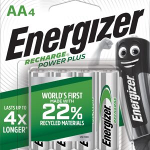 Energizer Piles Rechargeables AA, Recharge Power Plus, Lot de 4