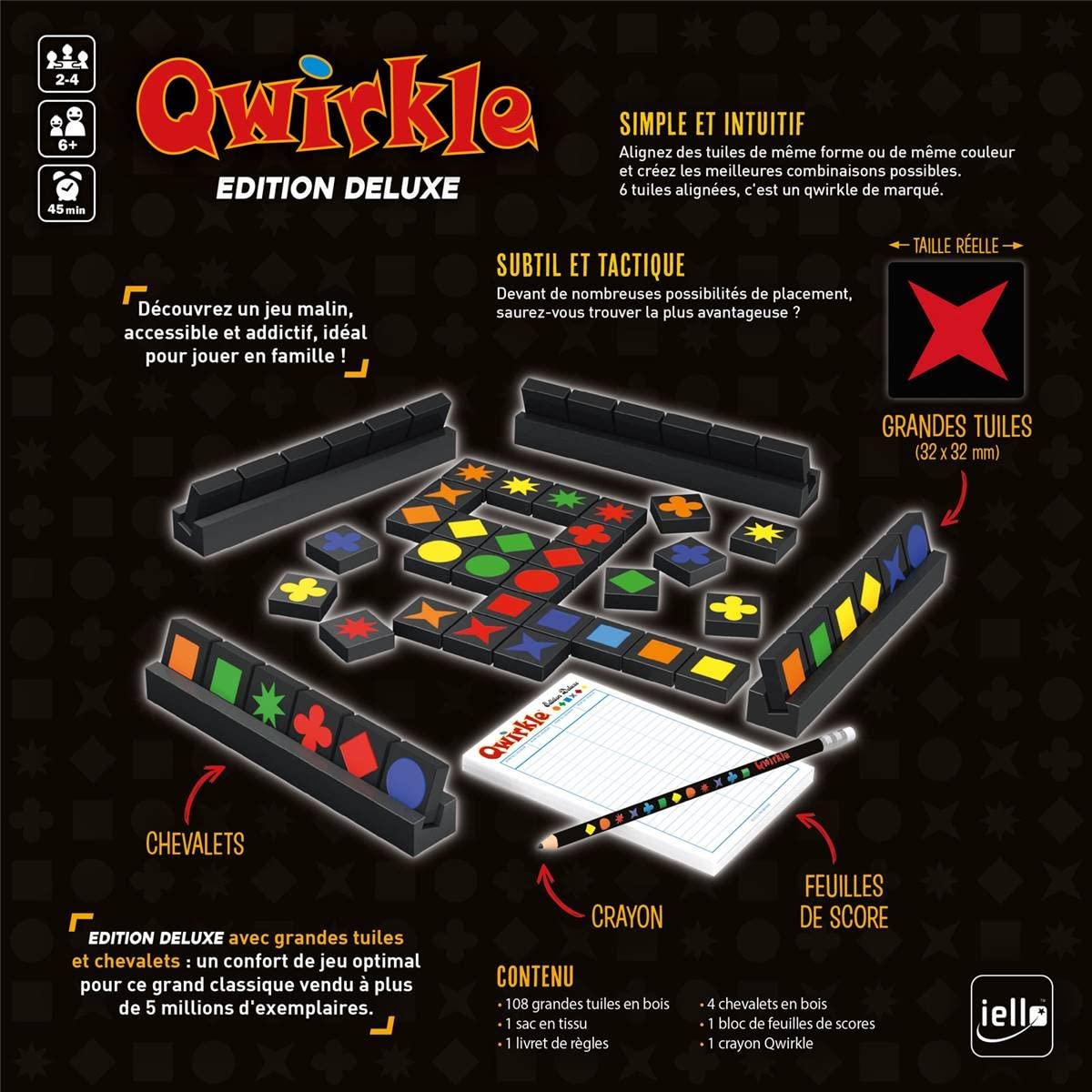 IELLO Qwirkle Deluxe — Jeu de tuiles colorées premium – Image 2