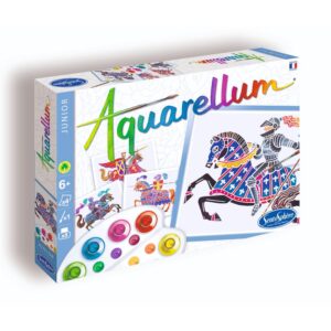 SentoSphère - Aquarellum junior - CHEVALIERS - Kit de peinture magique enfant - Activité créative - 4 tableaux cértis – 5 peintures pour créer des multiples nuances - Dès 6 ans - Made in France -695