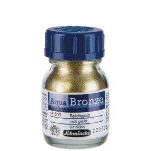 Schmincke - aqua-Bronze, or riche, 20 ml, 15 811 032, pour des effets métallique brillants sur des tableaux de Gouache ou d’Aquarelles, papier, carton, carton entoilé ou toile