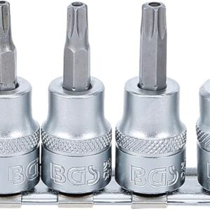 BGS 9341 | Jeu de douilles à embouts | 10 mm (3/8") | Profil T (pour Torx) avec perçage T15 - T50 | 7 pièces