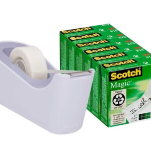 Devidoir Scotch C18 Lavande avec 6 rouleaux Scotch Magic 19 x 33 cm