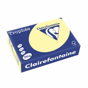 Clairefontaine Trophée 2220C Ramette de 250 feuilles papier 21 x 29,7 cm 210 g 250 feuilles Jaune canari 210 g